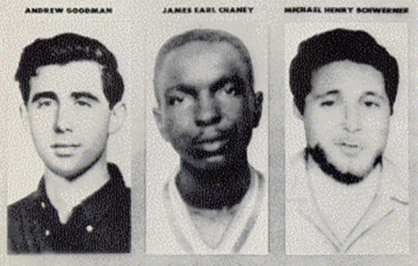 Chaney, Goodman and Schwerner murdered in Mississippi